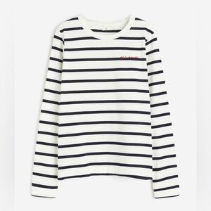 H&M Long Sleeve Striped Cotton Jersey Shirt Size L